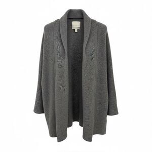 Cynthia Rowley 100% 2 Ply Cashmere Open Front Cardigan Size Small Gray